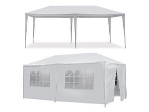 10×20 FT Outdoor White Canopy Tent Party Wedding Tent with 6 Removable Side Walls