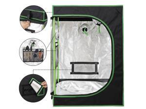 Indoor Hydroponic Grow Tent Plant Growing Room Fabric Grow Room Box for Plant with Observation Window and Floor Tray, Black Indoor Hydroponic Grow Tent Plant Growing Room Fabric Grow Room Box for Plant with Observation Window and Floor Tray, Black