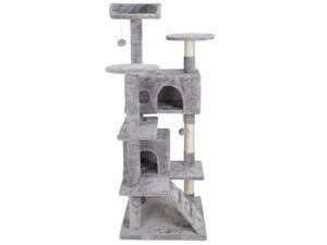 ZENY 53" Cat Tree Scratching Condo Kitten Activity Tower Playhouse W/ Cave & Ladders Max Load 55 LBs ZENY 53" Cat Tree Scratching Condo Kitten Activity Tower Playhouse W/ Cave & Ladders Max Load 55 LBs
