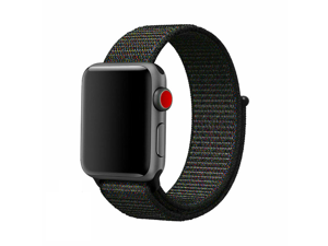 Woven Nylon Strap for iWatch Apple Watch Sports Series 6 5 4 3 2 1 SE Band Loop 42mm 44mm Black