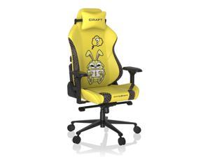 DXRacer Gaming Chair Ergonomic Computer Chair with Headrest and Lumbar Support,PU Leather Back with Delicate Embroidery Office Chair in Yellow Craft Series- Rabbit in Dino