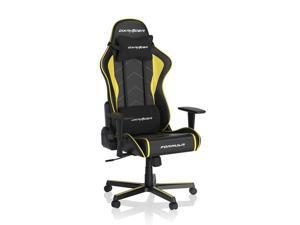 DXRacer Gaming Chair Ergonomic PC Chair PU Leather Formula Series FR08, Soft Headrest and Lumbar Support, Black/Yellow