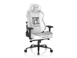 DXRacer Gaming Chair PC Chair PU Leather 275lb with Headrest Built-in Lumbar Support 4D Armrest, Craft Pro Series- Thinker- White