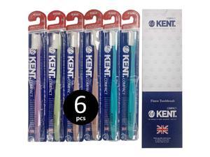 [KENT] COMPACT Small Head Extra Soft Toothbrush for Sensitive Teeth, Gums for Adults & Teens with Braces - (Set of 6)