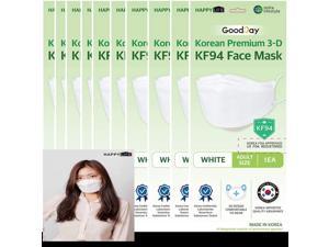 [GOOD DAY] English WHITE KF94 Certified SINGLE Use Dust Masks 10 pcs of Individual Package for ADULT - WHITE