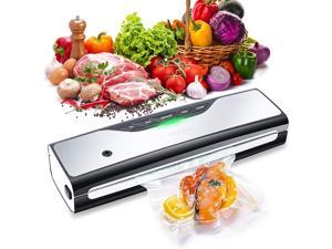 AMASOO Vacuum Sealer Machine, Smart Food Saver Vacuum Packing Machine for Food Preservation | One-Touch Operation, Dry & Moist Food Modes, Indicator Lights | w/ Advanced Kit | ETL Certified (Silver)