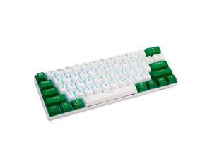 Dareu EK861 Mechanical Gaming Keyboard Wired/Bluetooth 5.0 Dual Mode Red Switch 61-key PBT Keycaps Connect Three Devicesor Windows PC Gamers (RGB Backlit White) Brown Switch