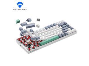 MACHENIKE K500 Gaming Keyboard, Wired Mechanical Keyboard Hot Swappable 20 RGB Light Effects, PBT Keycap 84 Keys RGB Light Mac Windows - White