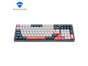 MACHENIKE K600 V2 Wireless Mechanical Keyboard,Sunset Afterglow Wired,Tri-mode Hot Swappable Kailh BOX Switch RGB,100 Key Upgrade - Red Switch