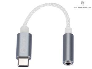 ApeSonic Pebble : USB C (Type C) Audio Adaptor, ALC5686 High Resolution DAC, to 3.5mm AUX, 32bit 384kHz Sample Rate, Class G Amp, Aluminum Casing, 5N Copper Cable, Replace 3.5mm Jack of Smart Phone