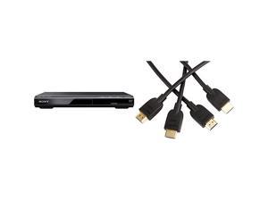 DVPSR510H DVD Player with HDMI port Upscaling Basics HighSpeed HDMI Cable 3 Feet 2Pack