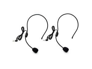 2 Pack Headset Microphone Flexible Wired Boom Standard 35mm Connector Jack Black for Belt Pack Mic Systems Computer 2 Pack Headset Microphone Flexible Wired Boom Standard 35mm Connector Jack Black for Belt Pack Mic Systems Computer