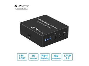 3 Port Toslink Switch 3x1 SPDIF Optical Digital Audio Switcher Box with IR Remote Control for Apple TV PS4 Xbox Bluray Player Sound Bar Receiver Speakers DVD Amplifier 3 Port Toslink Switch 3x1 SPDIF Optical Digital Audio Switcher Box with IR Remote Control for Apple TV PS4 Xbox Bluray Player Sound Bar Receiver Speakers DVD Amplifier