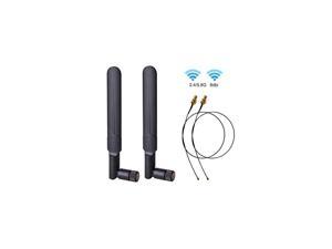 x 8dBi .4GHz 5GHz 5.8GHz Dual Band WiFi RP-SMA Male Antenna+x 35CM U.FL/IPEX to RP SMA Female Pigtail Cable for Mini PCIe Card Wireless Routers PC Repeater Desktop FPV UAV Drone PS4 Build