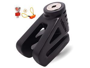 Disc Lock For Motorcycle and Bicycle With 6mm Lock Pin And Remind Cable Heavy Duty Body No Key To LockBlack