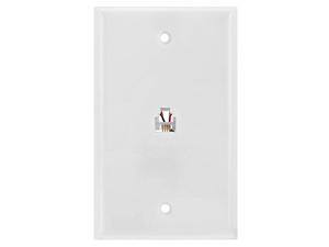 Single RJ11 Connector with 6 Conductors Phone Wall Plate Jack 6P6C Telephone Single Jack Wallplate with Screws Single RJ11 Connector with 6 Conductors Phone Wall Plate Jack 6P6C Telephone Single Jack Wallplate with Screws