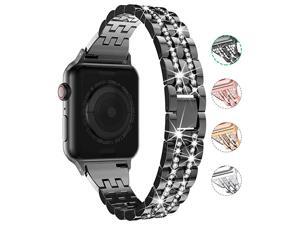 Compatible with Apple Watch Band 38mm 40mm 42mm 44mm for Women, Rhinestone Metal Jewelry Wristband Strap Replacement for iWatch Bracelet SE Series 6/5/4/3/2/1 Compatible with Apple Watch Band 38mm 40mm 42mm 44mm for Women, Rhinestone Metal Jewelry Wristband Strap Replacement for iWatch Bracelet SE Series 6/5/4/3/2/1