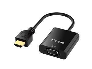 HDMI to VGA with Audio, Gold-Plated Active HDMI to VGA Adapter (Male to Female) with Micro USB Power Cable & 3.5mm Audio Cable for PS4, MacBook Pro, Mac Mini, Apple TV and More - Black