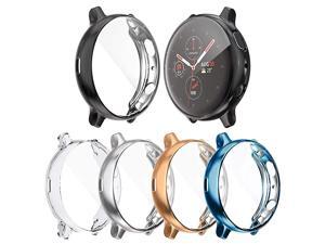Screen Protector Case Compatible with Samsung Galaxy Watch Active 2 44mm Cover, All-Around Protective Cover Soft TPU Bumper Accessories (Clear+Silver+Black+Indigo+Rose Gold, Active 2 44mm) Screen Protector Case Compatible with Samsung Galaxy Watch Active 2 44mm Cover, All-Around Protective Cover Soft TPU Bumper Accessories (Clear+Silver+Black+Indigo+Rose Gold, Active 2 44mm)