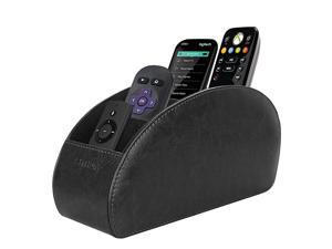 Remote Control Holder with 5 Compartments PU Leather Remote Caddy Desktop Organizer Store TV DVD BluRay Media Player Heater Controllers Black Remote Control Holder with 5 Compartments PU Leather Remote Caddy Desktop Organizer Store TV DVD BluRay Media Player Heater Controllers Black