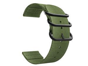 22mm Universal Watch Band, Fine Woven Nylon with Stainless Steel Buckle Adjustable Replacement Band for 22mm Sport Strap, Army Green 22mm Universal Watch Band, Fine Woven Nylon with Stainless Steel Buckle Adjustable Replacement Band for 22mm Sport Strap, Army Green