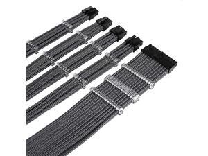 Sleeved Cable Extension Typefor Power SupplyMainboard 24 CPU 8 CPU 4+4 PCIe 6+2137 inch 35CM Holder New Carbon Black Sleeved Cable Extension Typefor Power SupplyMainboard 24 CPU 8 CPU 4+4 PCIe 6+2137 inch 35CM Holder New Carbon Black