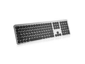 24GHz Wireless Keyboard with Number Pad Full Size Design for Laptop Desktop PC Tablet Windows iOS Android Grey