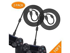 2 Pack 10FT  PS4 Controller Charging Cable Charge and Play Micro USB Charger High Speed Data Sync Cord for Sony Playstation 4 PS4 SlimPro Controller Xbox One SX Controller Android