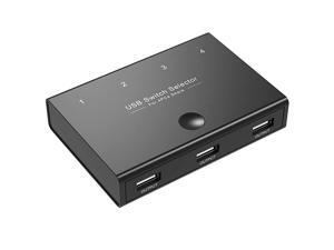Switch Selector KVM Switcher for 4 PC Sharing 3 Devices OneButton Swapping for Keyboard Mouse Scanner Printer Computer with 4 Cables Switch Selector KVM Switcher for 4 PC Sharing 3 Devices OneButton Swapping for Keyboard Mouse Scanner Printer Computer with 4 Cables