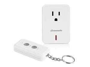Indoor Remote Control Outlet Expandable Remote Light Switch Kit Wireless On Off Power Switch 100ft RF Range Compact Design White
