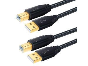 USB Printer Cable 2 Pack Nylon Braided USB 20 Printer Cable Printer Cord Type A Male to B Male Cable with Gold Plated Connector 10 Feet 3M Black Black USB Printer Cable 2 Pack Nylon Braided USB 20 Printer Cable Printer Cord Type A Male to B Male Cable with Gold Plated Connector 10 Feet 3M Black Black