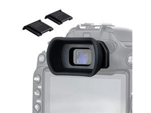 Silicone Camera Eyepiece Eyecup for Nikon D780 D750 D610 D600 D300 D7500 D7200 D7100 D5600 D5500 D5300 D5200 D5100 D3500 D3400 with 2pcs Hot Shoe Cover,Replace DK-20 21 23 24 25 28 Rubber Eyecup