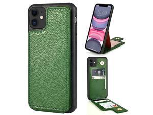 iPhone 11 Wallet Case iPhone 11 Case with Credit Card Holder Slot Protective Shockproof Pocket Wallet Case Handbag Slim Leather Case for Apple iPhone 1161 inch Dard Green