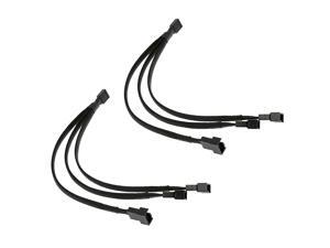 PWM Fan Splitter Cable 4 Pin Black Sleeved Case Fan Splitter Cable 1 to 3 Converter Braided Y Splitter Computer PC Fan Extension Power Cable 105 Inches 2 Pack PWM Fan Splitter Cable 4 Pin Black Sleeved Case Fan Splitter Cable 1 to 3 Converter Braided Y Splitter Computer PC Fan Extension Power Cable 105 Inches 2 Pack
