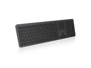 24GHz Wireless Keyboard with Number Pad Full Size Design for Laptop Desktop PC Tablet Windows iOS Android Grey