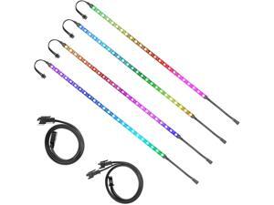Addressable RGB LED Strip for PC, 5V WS2812B Rainbow Digital Light Strip for ASUS Aura SYNC, MSI Mystic Light SYNC, ASRock Polychrome RGB 3 pin 5V ADD Header on Motherboard, 40cm 24 LED, 4pcs Addressable RGB LED Strip for PC, 5V WS2812B Rainbow Digital Light Strip for ASUS Aura SYNC, MSI Mystic Light SYNC, ASRock Polychrome RGB 3 pin 5V ADD Header on Motherboard, 40cm 24 LED, 4pcs