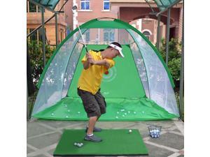 2M Golf Cage Oxford Cloth Detachable Swing Hitting Practice Net Trainer Indoor Outdoor Training Aids Green