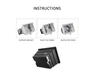 3D HD Cell Phone Screen Amplifier Folding Mobile Phone Screen Magnifier Video Black