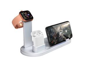 Wireless Charger 4 in 1 Charging Dock for iWatch and Airpods Charging Station Charging Stand for iPhone Xs/Xs Max/Xr/X/8/8 Plus,for Samsung Galaxy Series Phone (White)