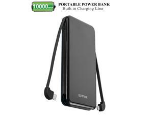 SZTREE Portable Charger,10000 mAh Power Bank External Battery with Built in Charging Cable,High-Speed Charging for iPhone,iPad,Samsung Galaxy S8 S9 and More Type C Micro USB Lightning and USB 1 port SZTREE Portable Charger,10000 mAh Power Bank External Battery with Built in Charging Cable,High-Speed Charging for iPhone,iPad,Samsung Galaxy S8 S9 and More Type C Micro USB Lightning and USB 1 port