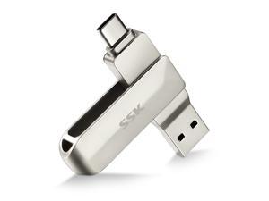 SSK 64GB USB Flash Drive Metal 2 in 1 USB Type C & Type A Dual ports Memory Stick Preminum Durable Mobile phone USB C U Disk Applicable to Laptop,Smart phone,Desktop Computer,Tablet PC and more SSK 64GB USB Flash Drive Metal 2 in 1 USB Type C & Type A Dual ports Memory Stick Preminum Durable Mobile phone USB C U Disk Applicable to Laptop,Smart phone,Desktop Computer,Tablet PC and more