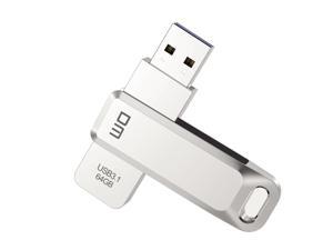 DM 64GB USB Flash Drive 3.0, Zinc Alloy Metal Shell USB 3.1 Flash Drive High Speed Memory Stick Compatible with Laptop/Desktop Computer, Speaker, USB HUB and more