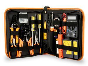 JAKEMY 17 piece Computer Tool Kit,Professional Network RJ45 Crimp tool PC Repair,RJ45/RJ11/8P8C Connectors, LAN/Cat5e/Cat6 Cable Tester, Soldering Iron, Ethernet Stripping/Crimp Pliers Tool kit JAKEMY 17 piece Computer Tool Kit,Professional Network RJ45 Crimp tool PC Repair,RJ45/RJ11/8P8C Connectors, LAN/Cat5e/Cat6 Cable Tester, Soldering Iron, Ethernet Stripping/Crimp Pliers Tool kit