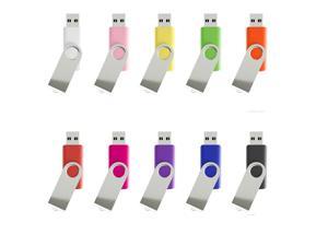 Attoe 10 Pieces 32GB USB 2.0 Flash Drive Colorful Memory Stick Thumbdrives (Mix Colors :White,pink,yellow,green,red,orange,rose red,purple,blue,black)