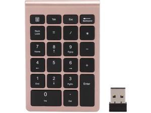 Wireless Number Pads, Numeric Keypad Numpad 22 Keys Portable 2.4 GHz Financial Accounting Number Keyboard Extensions 10 Key for Laptop, PC, Desktop, Surface Pro, Notebook(Rose Gold)