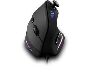 Attoe Vertical Mouse, Ergonomic USB Wired Vertical Mouse with [5 D Rocker] [10000 DPI] [11 Programmable Buttons], RGB Gaming Mouse for Gamer/PC/Laptop/Computer