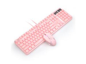 MageGee Pink Mechanical Gaming Keyboard and Mouse Combo Blue Switch 104 Keys White Backlit Keyboards, 7 Button Mouse Wired for Windows, Computer, Desktop, PC, Notebook, Laptop(Pink) MageGee Pink Mechanical Gaming Keyboard and Mouse Combo Blue Switch 104 Keys White Backlit Keyboards, 7 Button Mouse Wired for Windows, Computer, Desktop, PC, Notebook, Laptop(Pink)