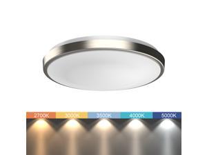 DYMOND LED RING Flush Mount LED Ceiling Light - Dimmable - Brushed Nickel - 5-way Selectable CCT 2700K-5000K - ROUND