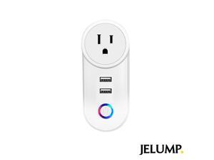 2020 New JELUMP Smart Plug Remote Control WiFi Power Strip Work with Alexa,Google, Schedule Timer Function, Visible Recognition Smart Plugs with 2 USB 2.1A Charging Port, Supports 2.4GHz Network