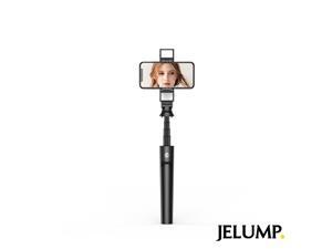 JELUMP Selfie Stick Tripod with Double Lights, Extendable 3 in 1 Aluminum Selfie Stick with Wireless Remote and Tripod Stand 360 Rotation for iPhone 12/11 Pro/XS Max/XS/XR/X/8/7 and Smartphone